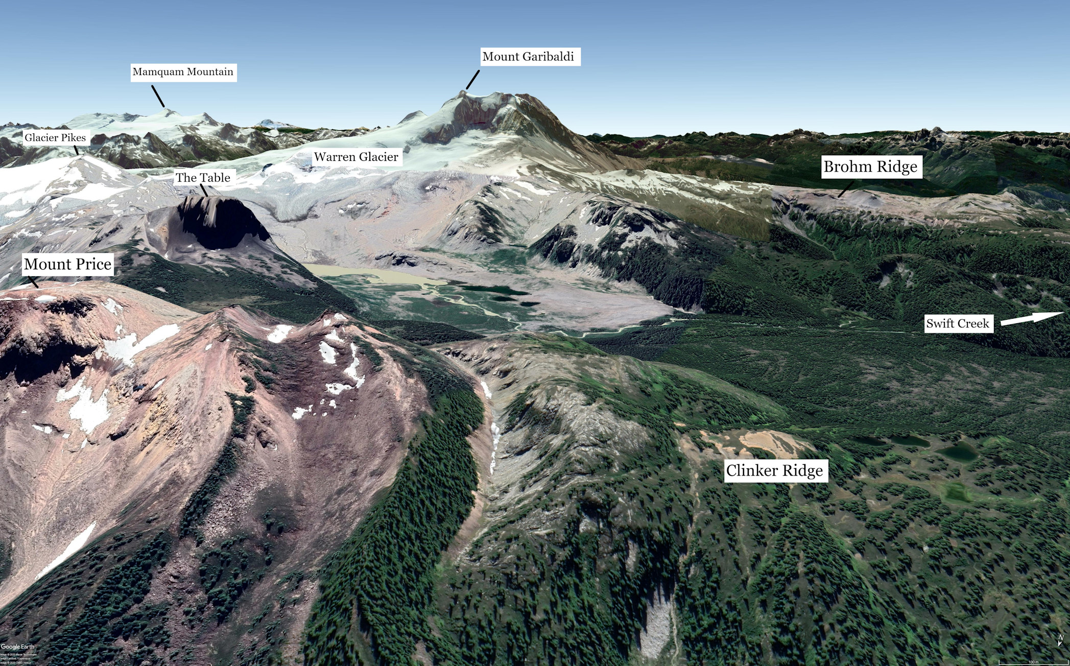 Southwest Amendment AreaWarren Glacier Labelled