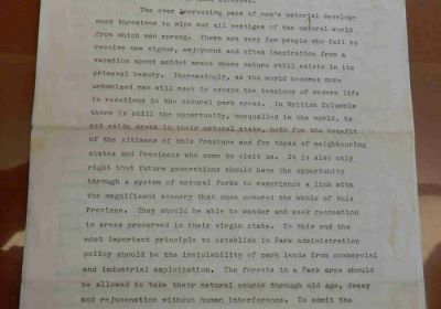 The Creation of BC Parks