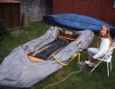 1992 pumping up the zodiak for volunteer trail builder crew 